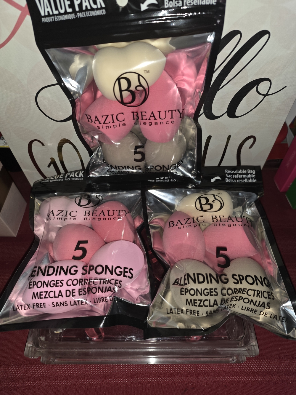 Pink & Cream Makeup Blending Sponges - 5 Pack